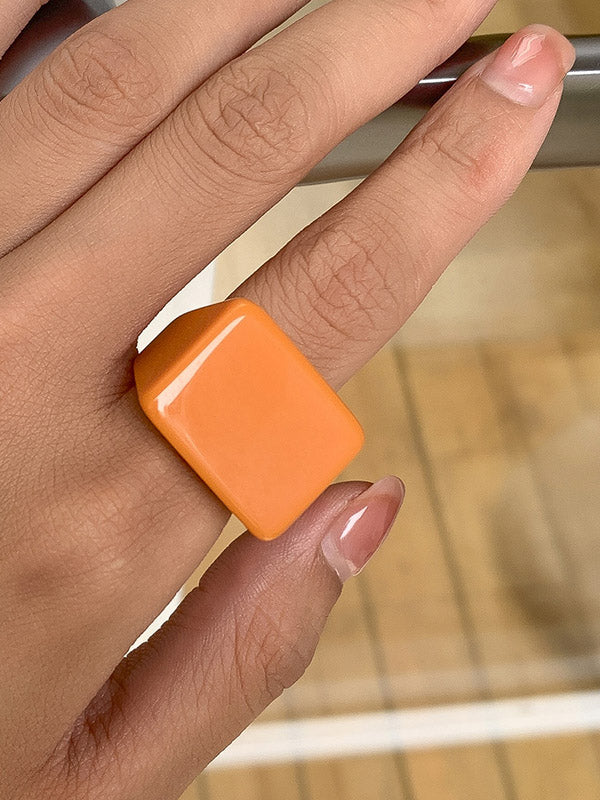 Original Stylish Resin 8 Colors Geometric Ring