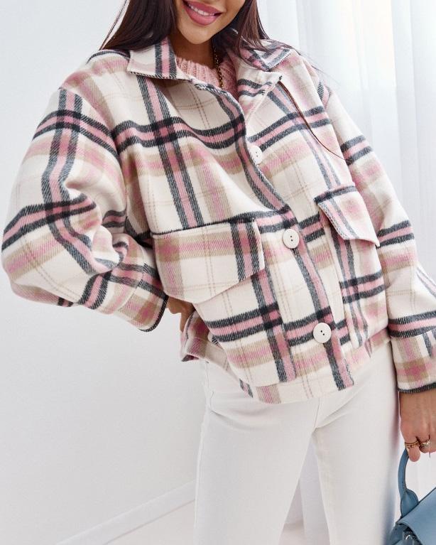 LAPEL PLAID JACKET