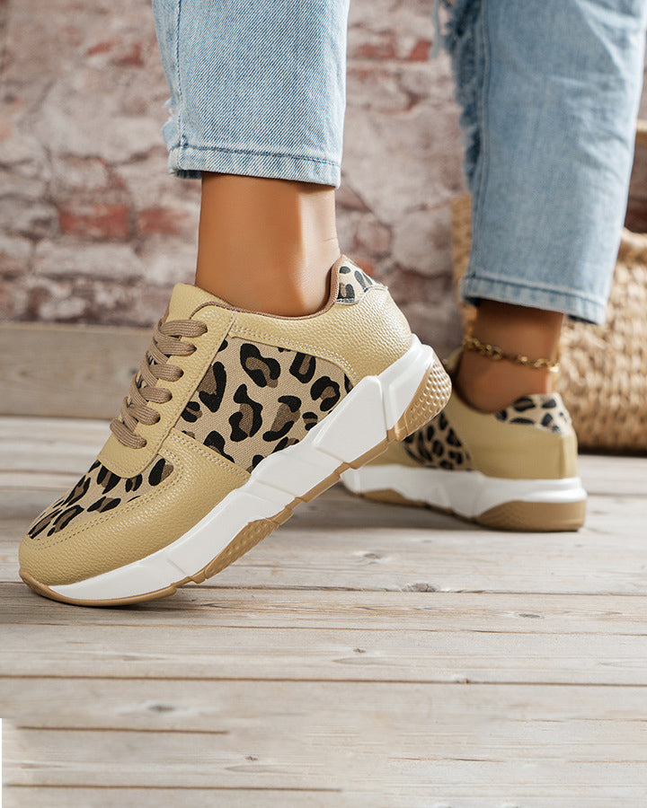 LEOPARD LACE UP SNEAKER