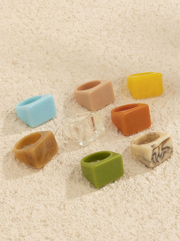 Original Stylish Resin 8 Colors Geometric Ring