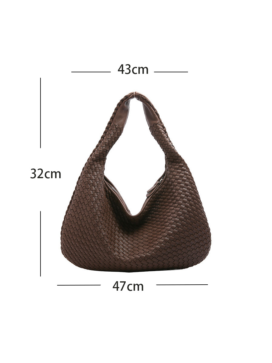 Women's Fashionable Leather Woven Bag