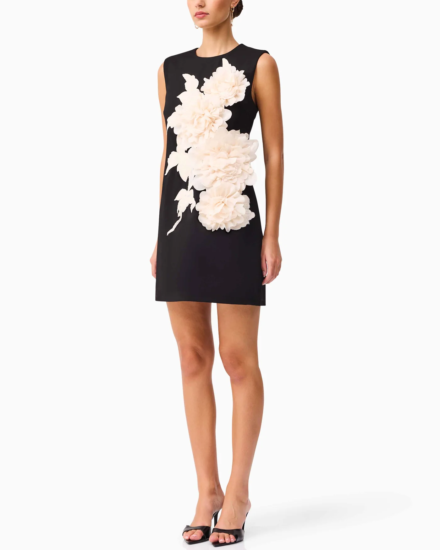 Sexy Sleeveless Large Flower Elegant Mini Dress