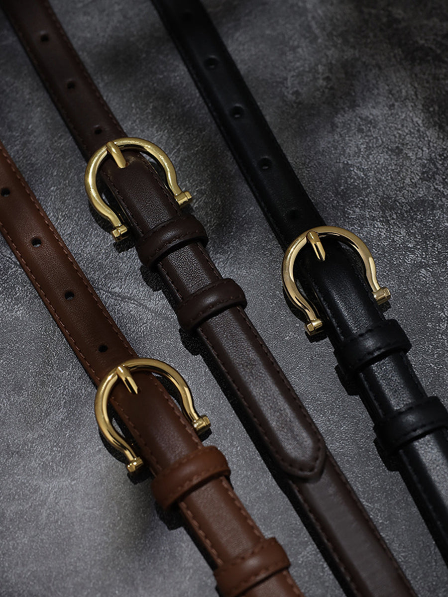 Women's Vintage Sophisticated Faux - Leather Horsebit Belt
