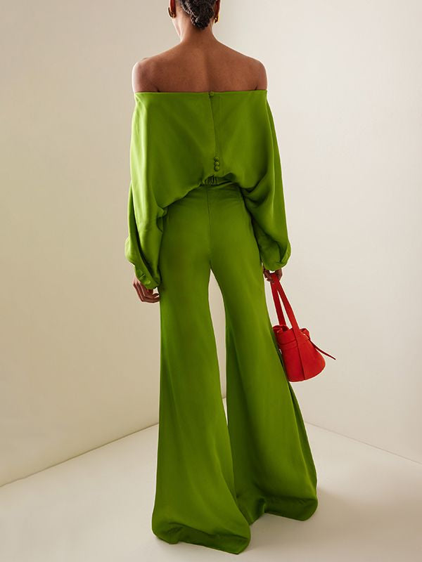 High Waisted Loose Solid Color Split-Joint Pants Trousers