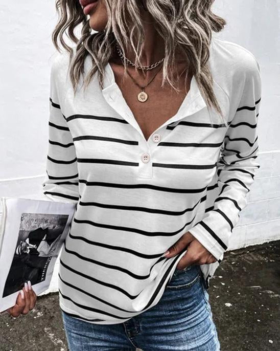 STRIPED LONG SLEEVE TOP(7 COLORS)