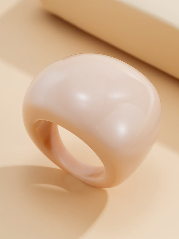 Original Solid Color Geometric Resin Rings Accessories