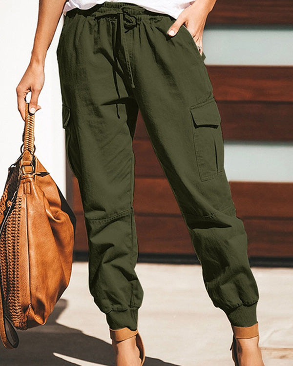 DRAWSTRING POCKET OVERALL PANTS