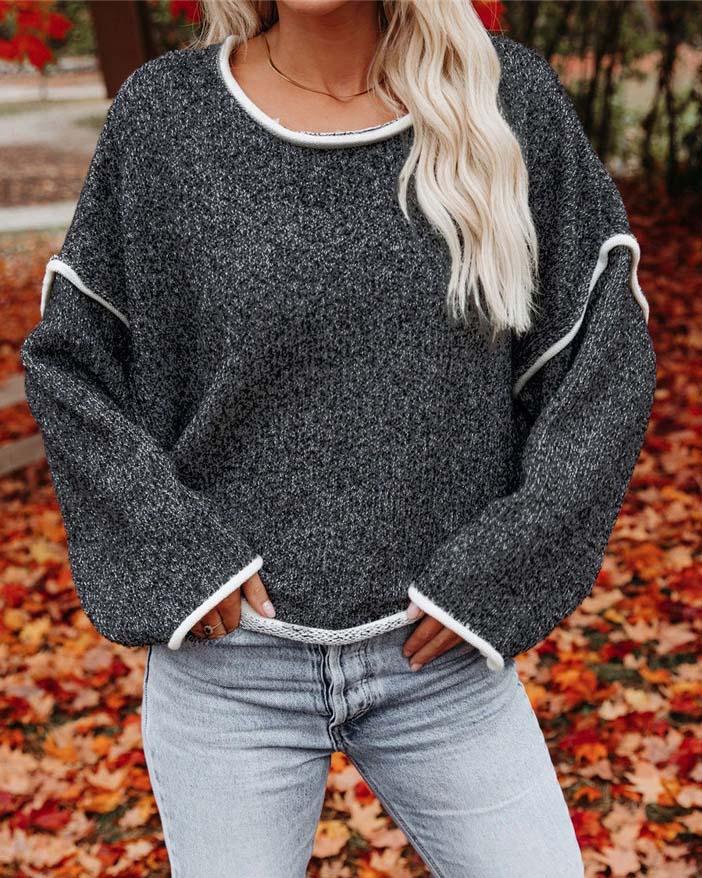 CREW NECK KNIT SWEATER(6 COLORS)