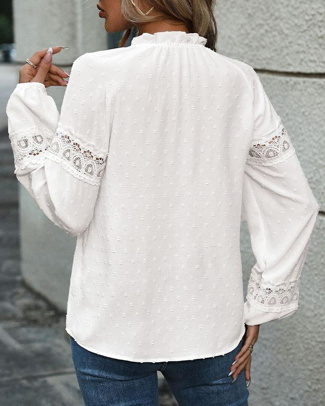 Long Sleeve Jacquard Weave Top