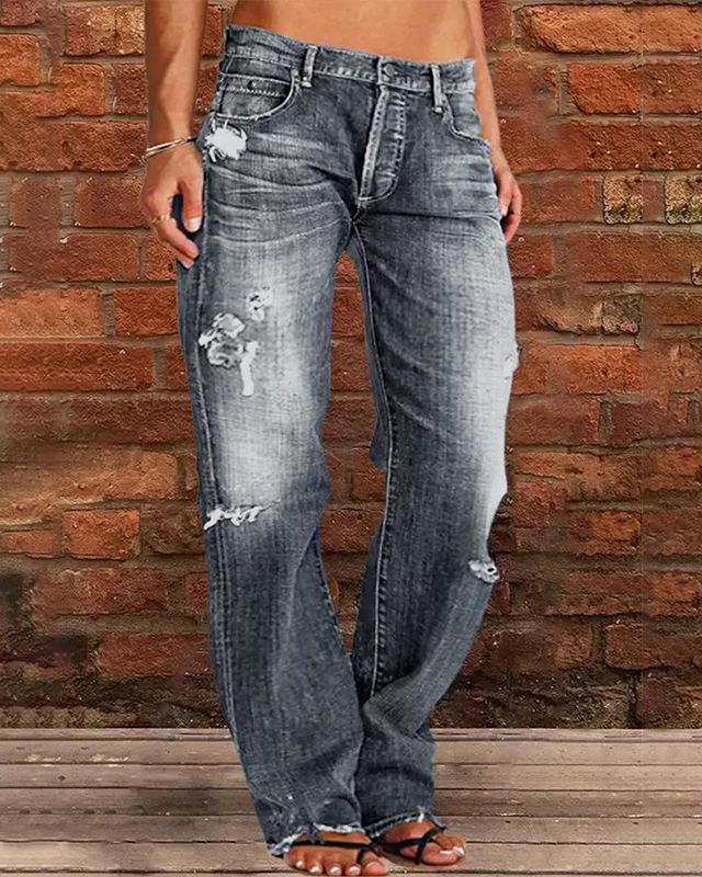 Wash Distressed Jeans