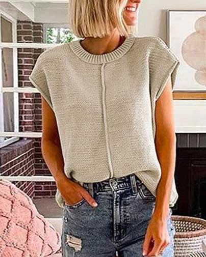 Round Neck Pullover Top