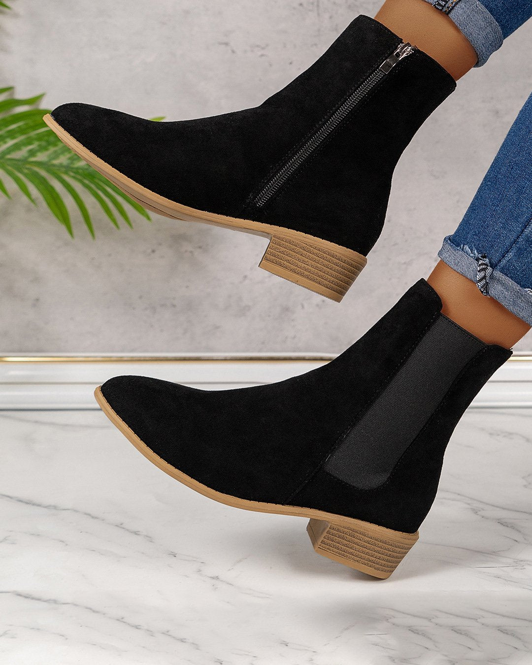 Faux Suede  Ankle Boot