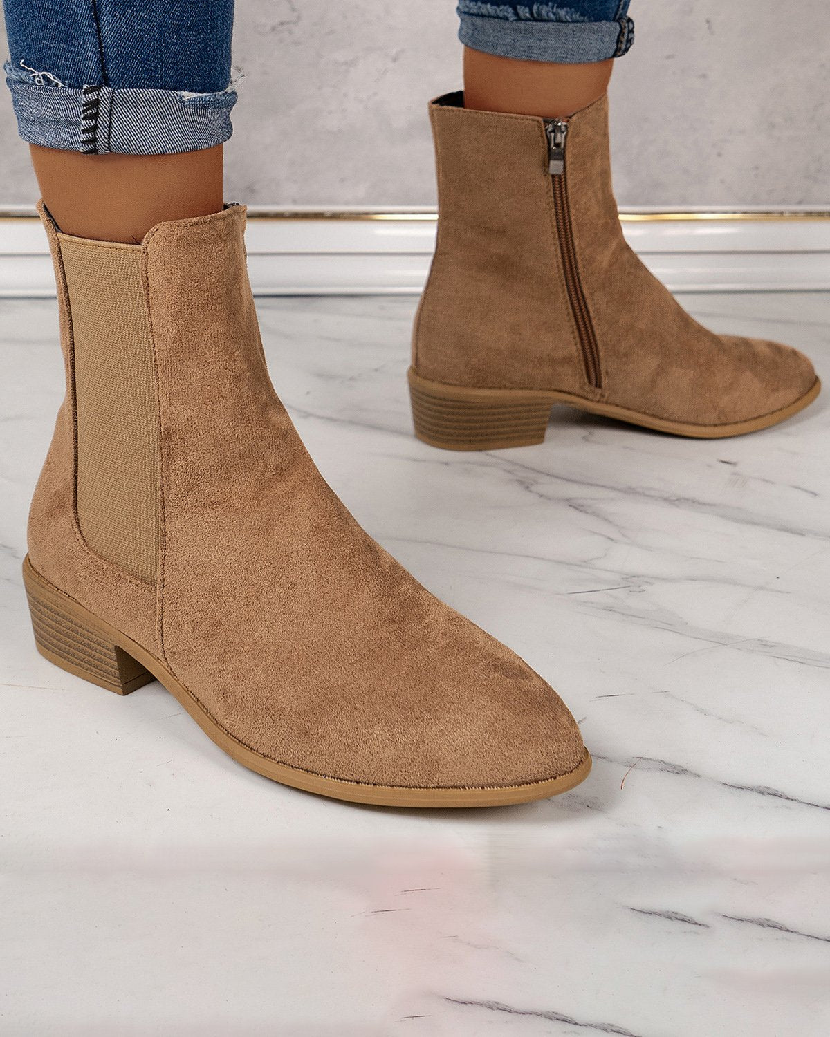 Faux Suede  Ankle Boot