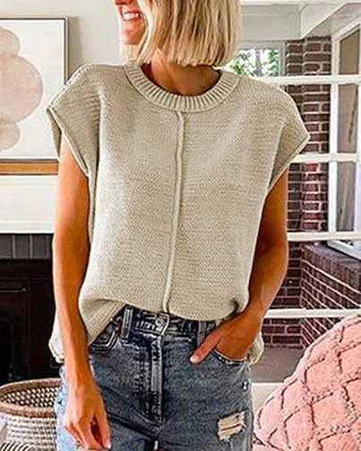 Round Neck Pullover Top