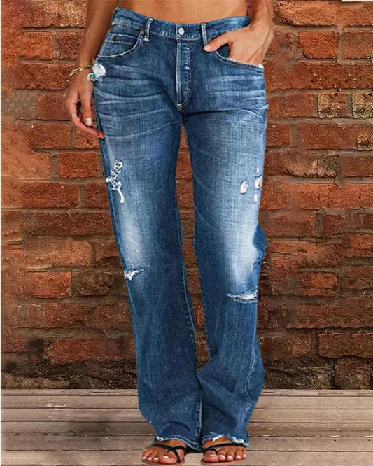 Wash Distressed Jeans