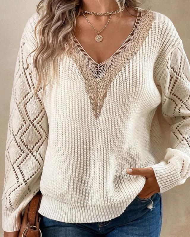 V-Neck Loose Casual Pullover Sweater