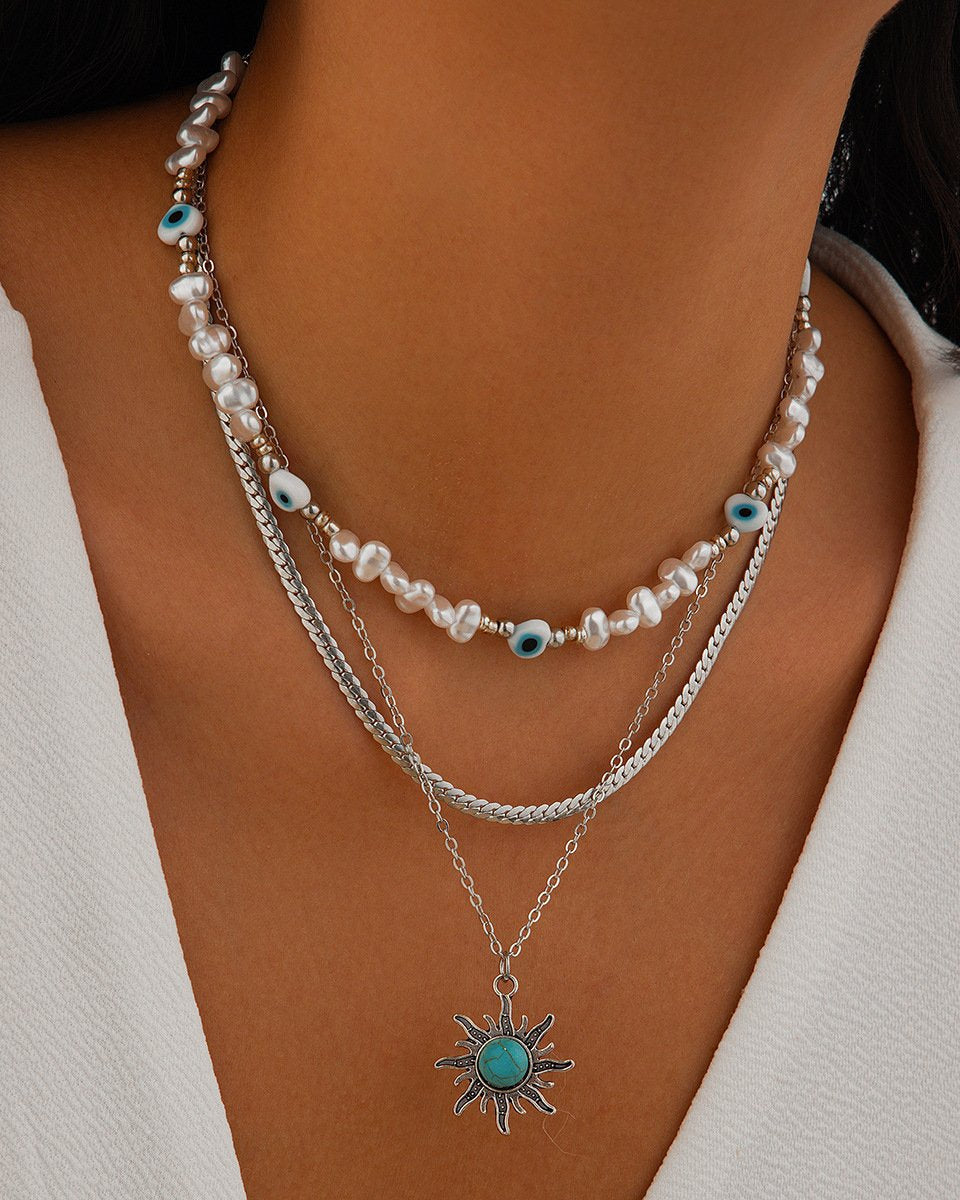 Heronsbill Pearl  Multi-level Necklace