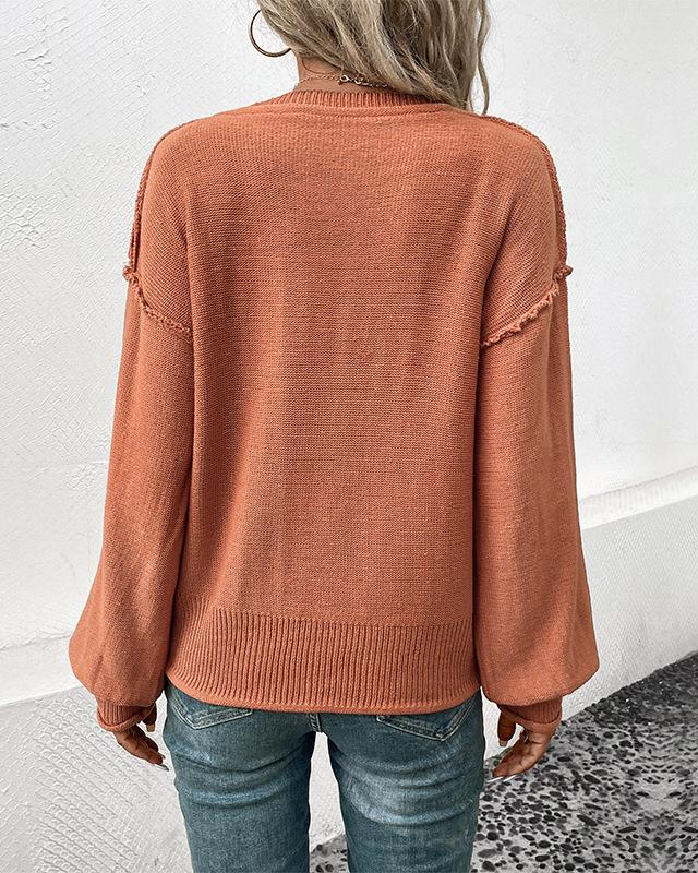 Solid V Neck Sweater