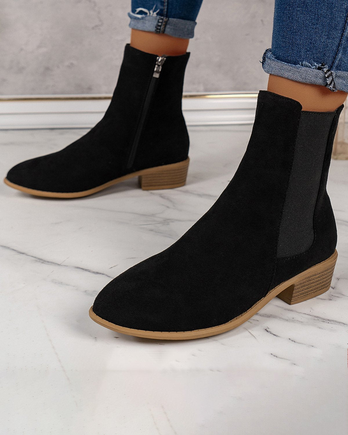 Faux Suede  Ankle Boot