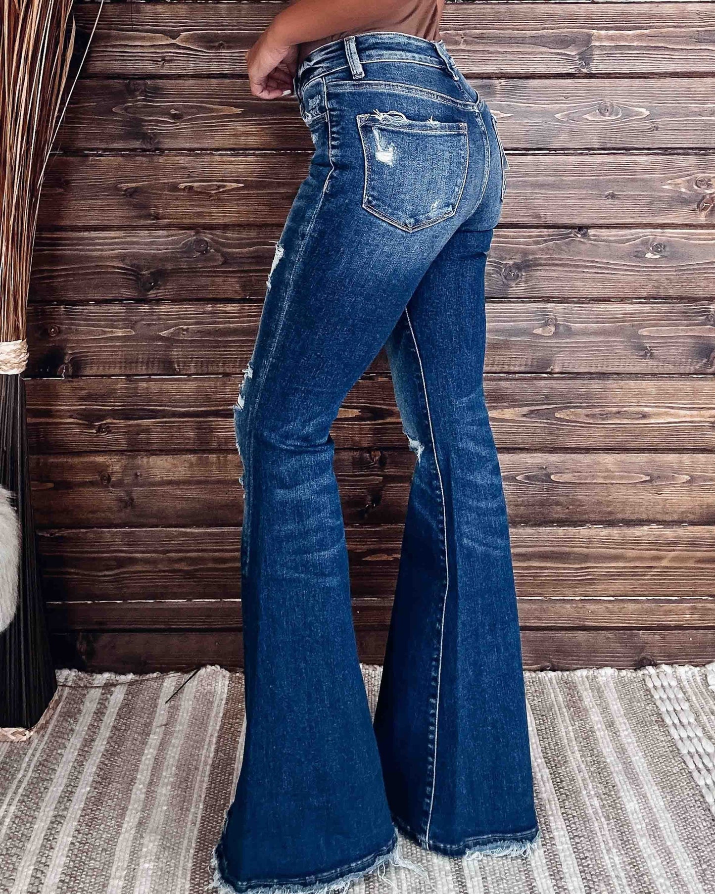 Retro Chic Flared Denim