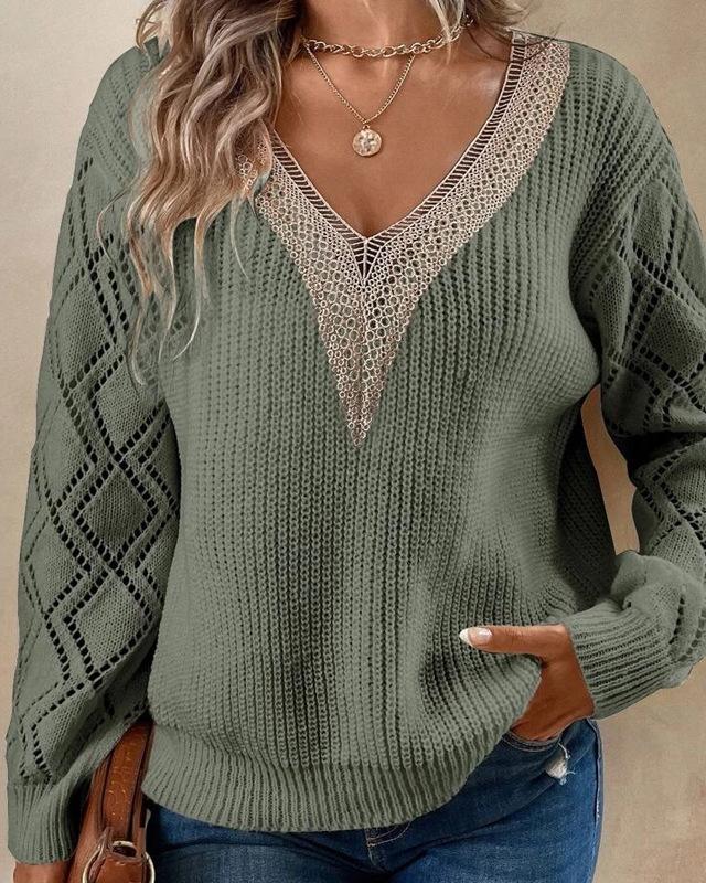 V-Neck Loose Casual Pullover Sweater