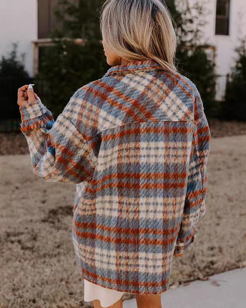 Retro Style Plaid Jacket