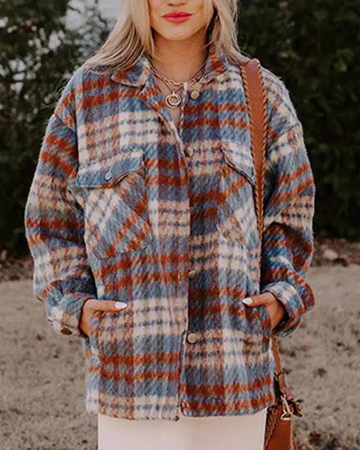 Retro Style Plaid Jacket