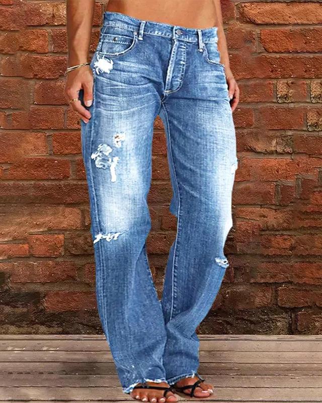 Wash Distressed Jeans