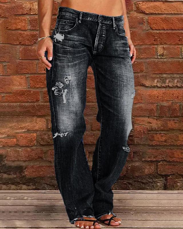 Wash Distressed Jeans