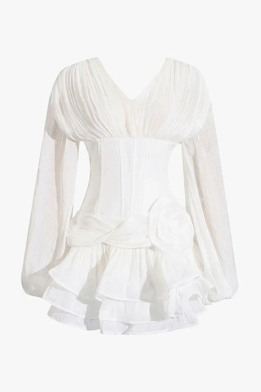 Lurex Rosette Corset Dress