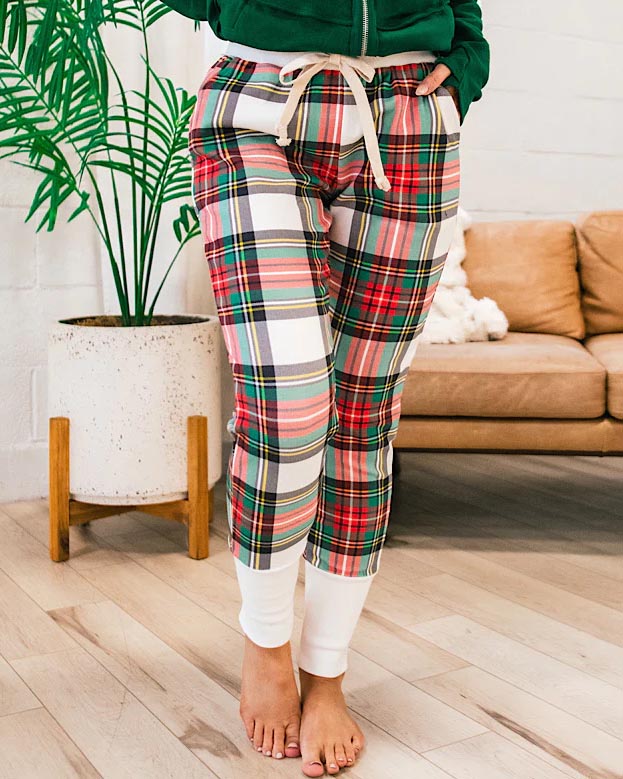 PLAID DRAWSTRING JOGGERS