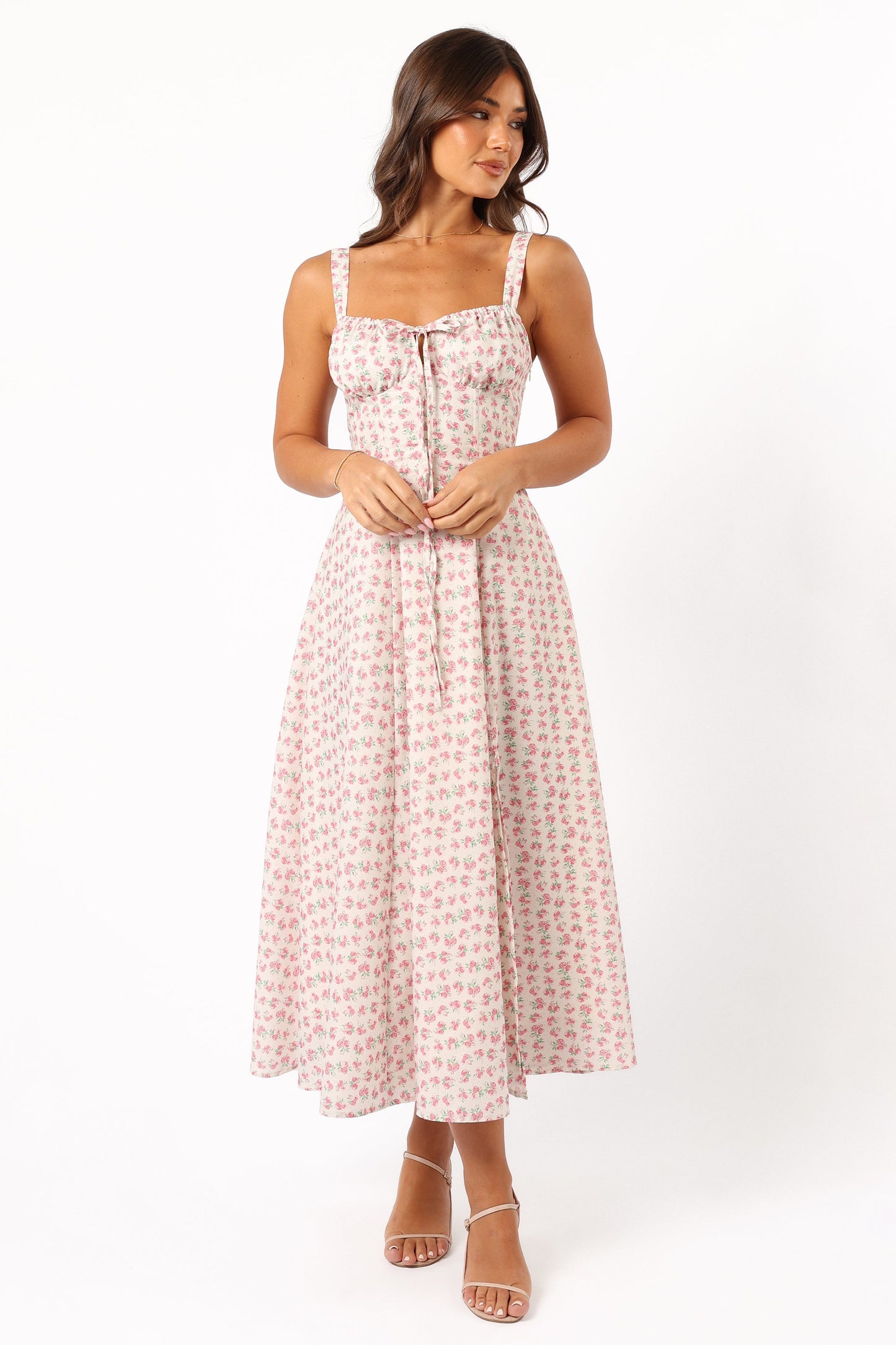 Elodie Midi Dress - Pink Floral