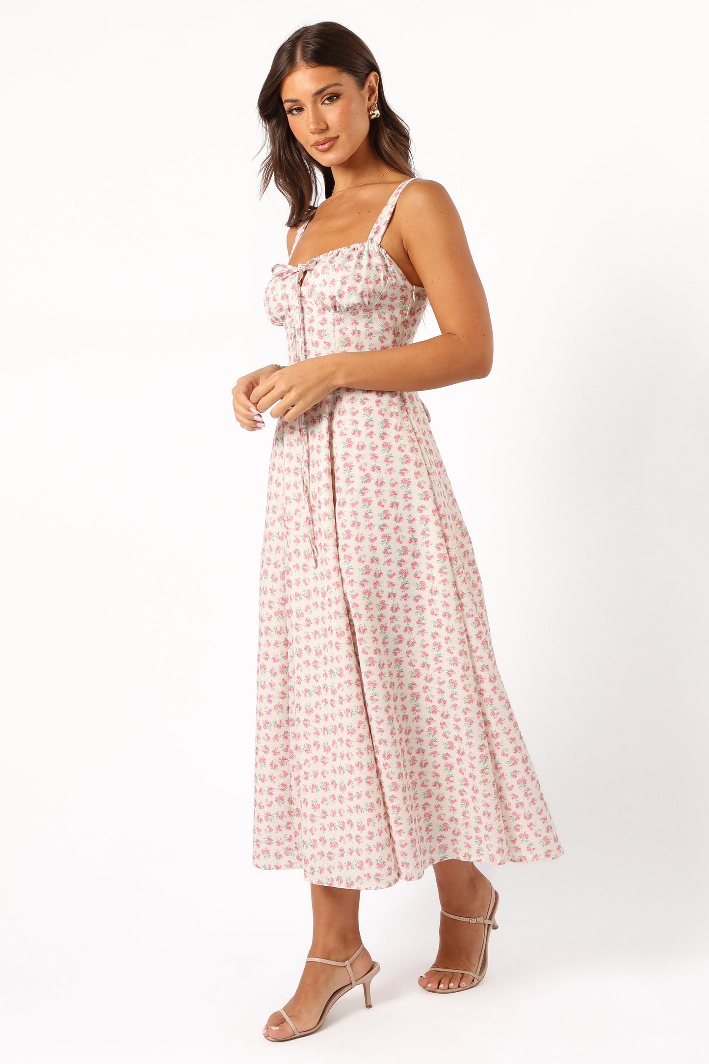 Elodie Midi Dress - Pink Floral