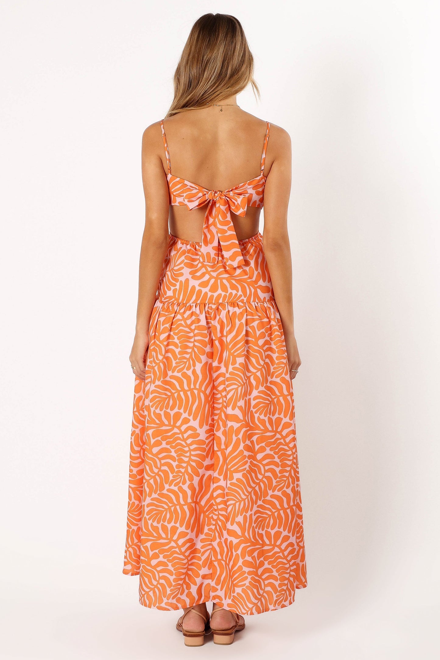 Dalton Cut Out Maxi Dress - Orange Print