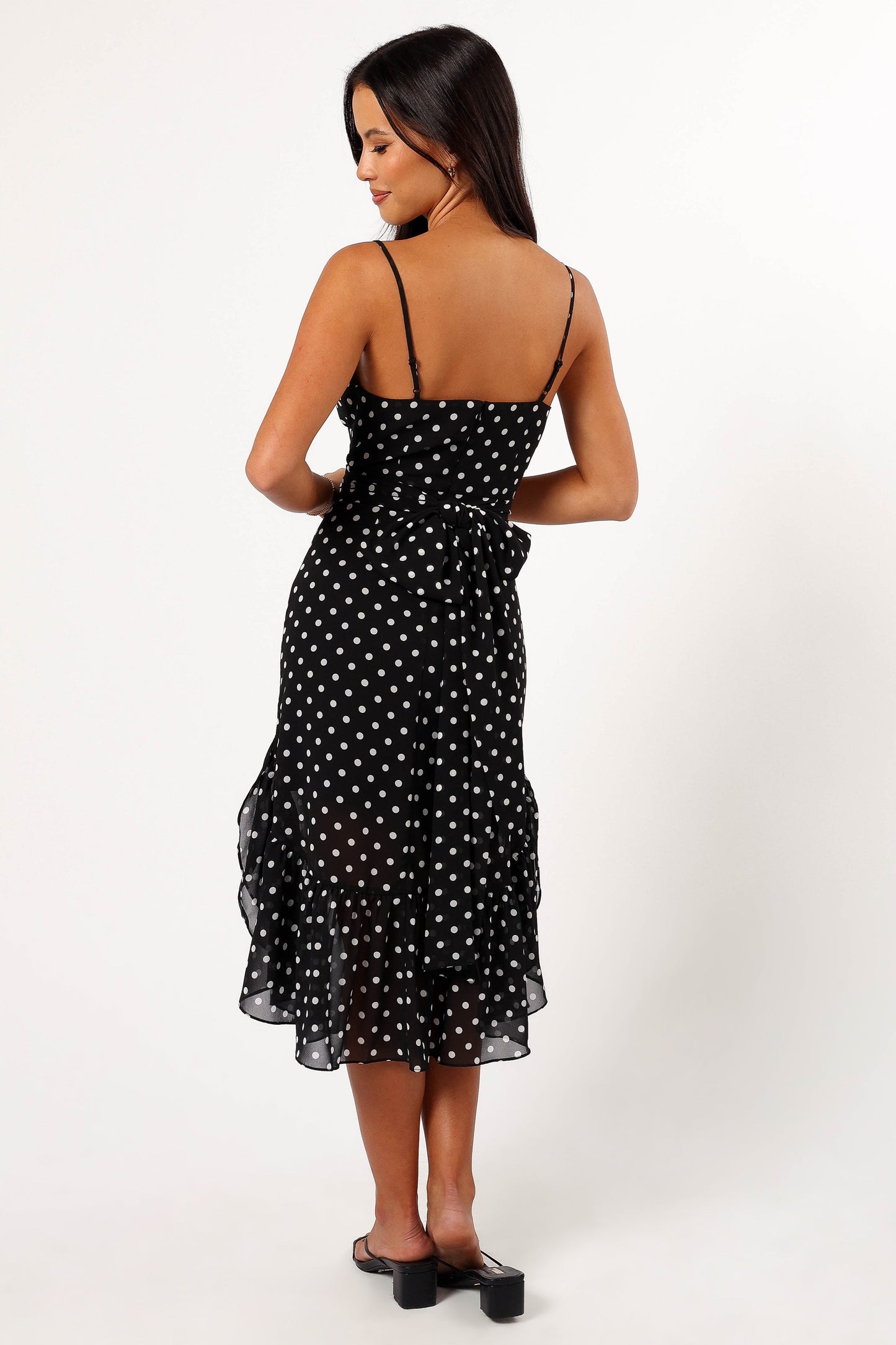 Francesca Midi Dress - Black Polka Dot