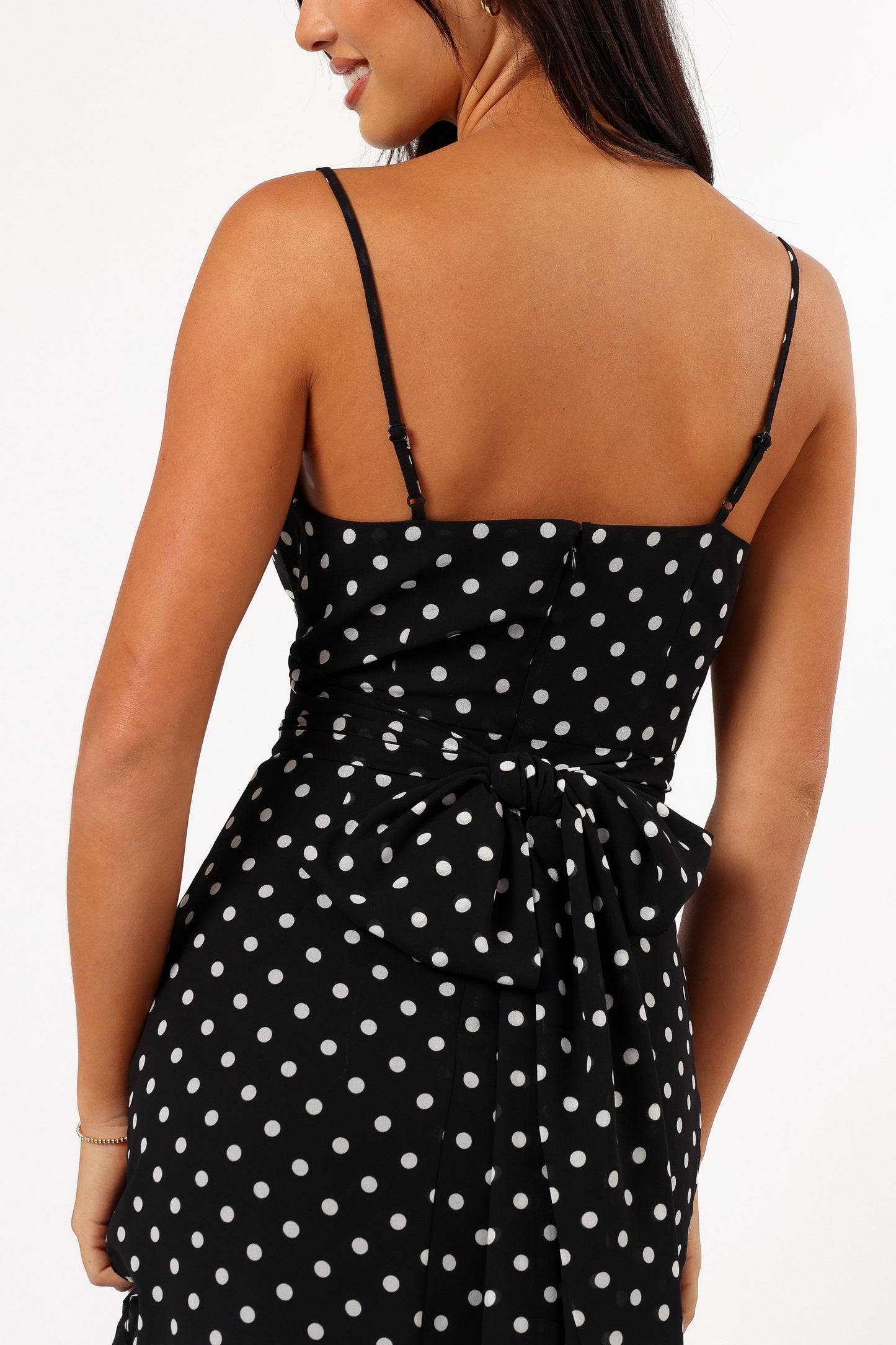 Francesca Midi Dress - Black Polka Dot