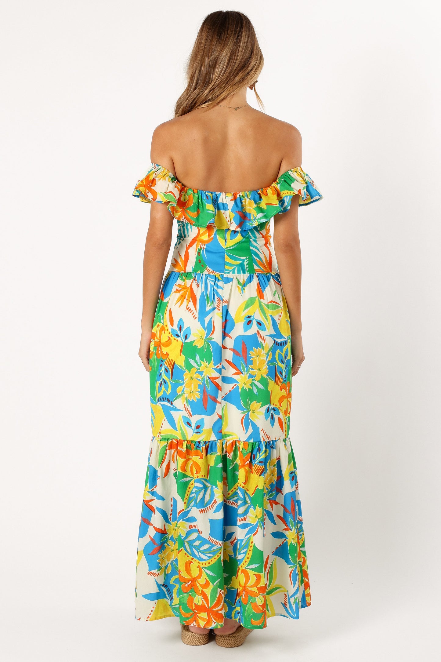 Harriet Off Shoulder Maxi Dress - Malta Print